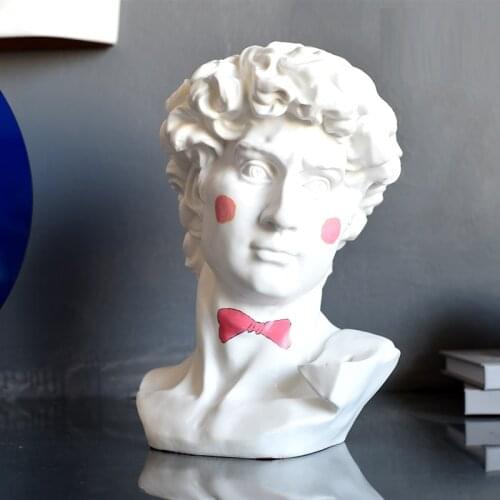 WU CHEN LONG Nordic David Art Sculpture Michelangelo Buonarroti Statue Resin Craft Home Decoration Window Display Ornament R4223