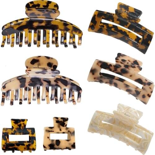 Acrylic Leopard Print Clip Hair Clip Fashion Sexy Women Hairpin Girl Hair Accessories Headwear Multicolor