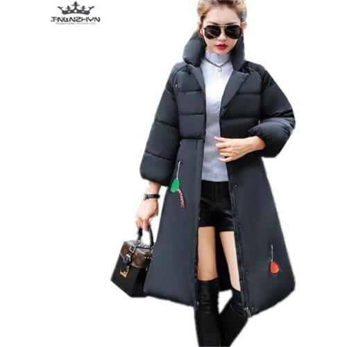 Tnlnzhyn 2019 New Winter Women Jacket And Coat Slim Turn Down Collar Down Cotton Jacket Thicken Female Winter Cotton Jacket Y612