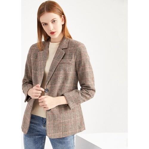 Spring Autumn Woman Blazers Long Sleeve Plaid Office Lady Suits Colorful Blazer Jacket for Women