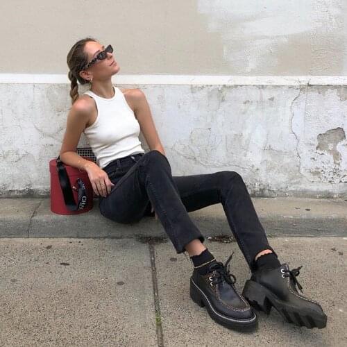 B-TOTO BM European And American Black Jeans Straight Loose Retro High Waist Slim Cropped Trousers 2021 New Fashion