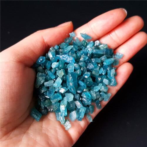 100G Natural Blue Apatite Gem Small Rough Stone Specimen Healing China
