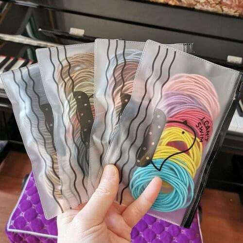 100 pieces Girls Thin Hair Bands 4.5 CM Women 5 Colors Elastic Ponytail Holder Hair Accessories With Sealable Bag