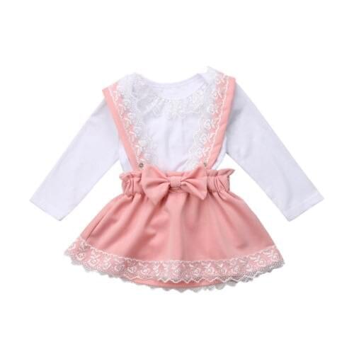 2018 Brand Newborn Baby Girl Lace Romper + Skirt Dress 2PCS Princess Party Outfit Size 0-3T