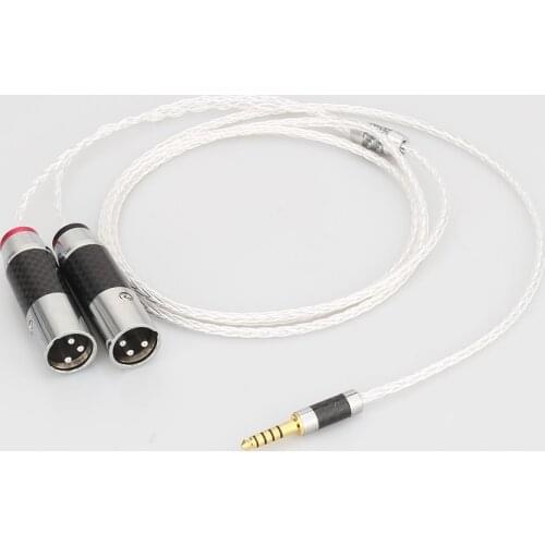 Audiocrast HIFI 8 Cores OCC Silver Plated 4.4mm Balanced to Dual 2x 3pin XLR Balanced Male Audio Adapter Cable