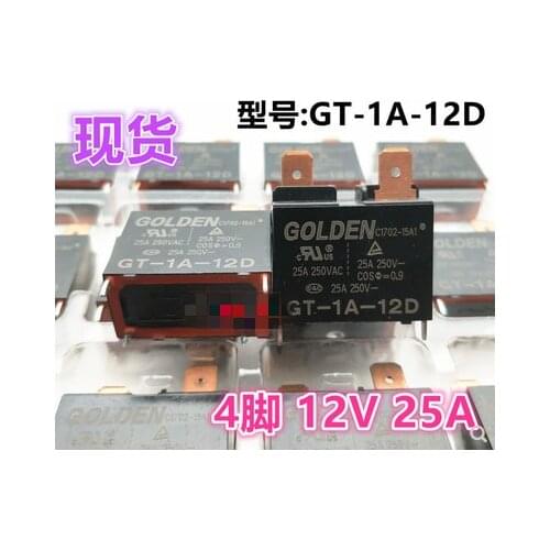 Free shipping lot 5 pieces/lotNEW air conditioning Water heater relay 12V relay GT-1A-12D GT1A12D 12V 12VDC DC12V 25A 250V 4PIN