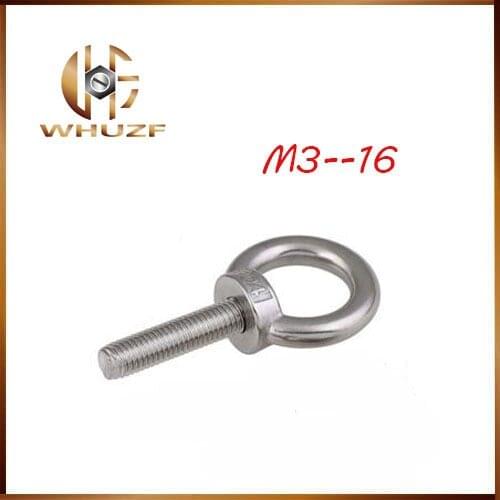 M14 bolt eye bolt free shipping M3 M4 M5 M6 M8 M10 M12 M14 M16 304 Stainless Steel Lifting Eye Bolts Round Ring Hook Bolts