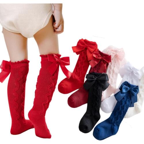 Baby Socks Autumn Winter 2021 Spanish Socks For Kids Bowknot Girls Princess Accessories Childrens Slipper Sock Clothing 0-5yrs