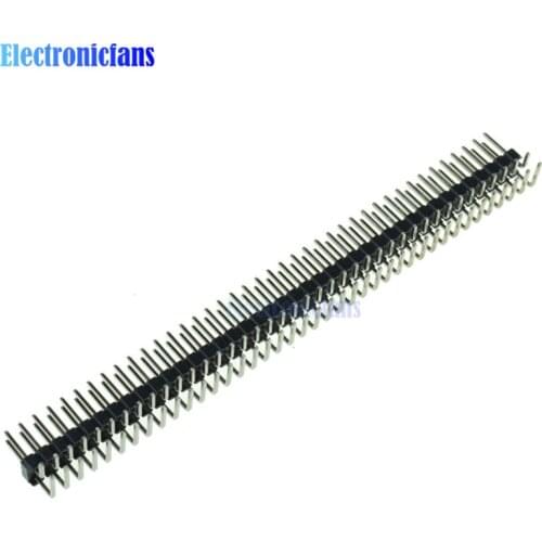 10PCS 2.54mm 2 x 40 Pin Male Double Row Right Angle Pin Header Strip