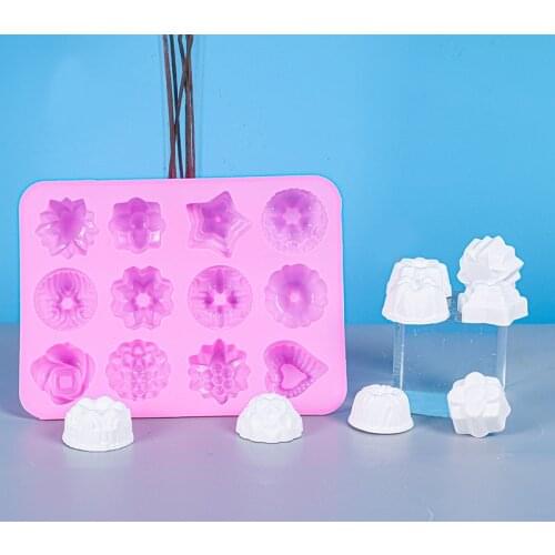 12 Types Flower Design DIY Epoxy Mold Making Decoration Star Heart Rose Type Pink Silicone Mold Jewelry Accessories