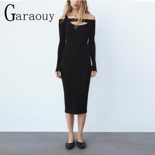 Модные вязаные платья Garaouy China At AliExpress