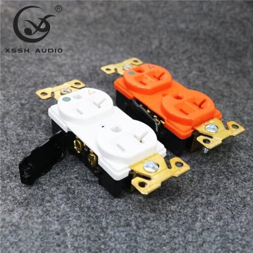 HIFI XSSH pure copper plated gold 20A 125V Isolated Ground Hospital Grade DUPLEX receptacle US power socket electric outlet