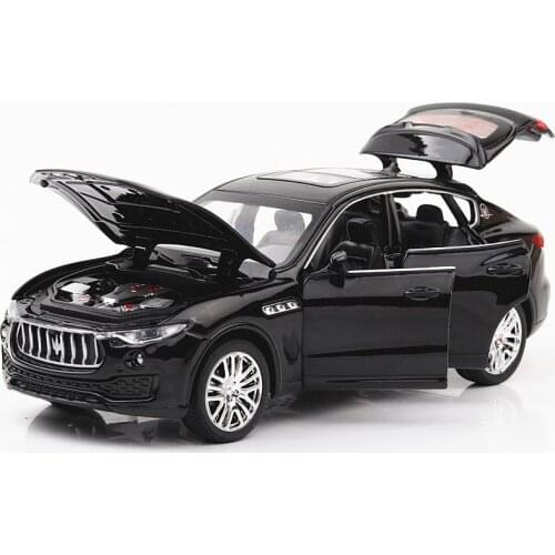 Simulation 1:32 Diecast Luxury Suv Car for Maseratis Levantes Metal Model Pull Back Alloy with Light Sound Kids Toys Collection