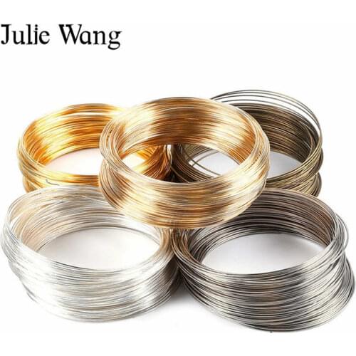 Julie Wang 100 Circles 6mm Steel Memory Wire For Necklace Bracelet String Jewelry Making Accessory