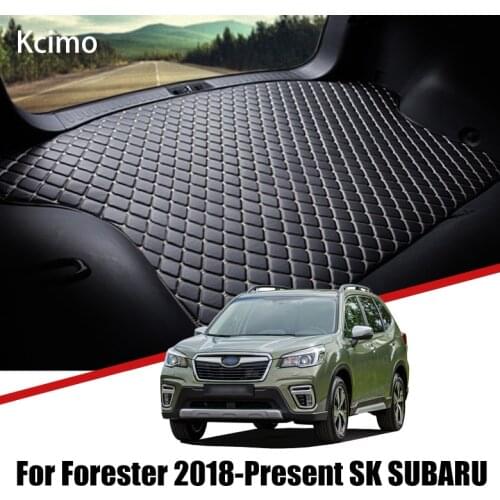 Leather Car Trunk Mat Auto Carpet Tail Cargo Liner For Subaru Forester 2018 2019 2020 Trunk Boot Mat SK Rear Liners Pad