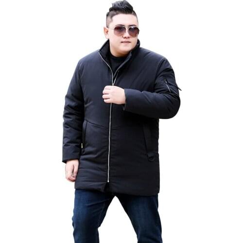 2020 New Large size XL-9XL 10XL Mens Long Black Coat Mens Thick Plus velvet Loose jacket for Men weighing 165kg