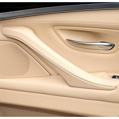 Car Left Right Interior Panel Pull Handle Leather Interior Door Panel Pull Handle Trim Cover for BMW 5 series F10 F18 2010-2017