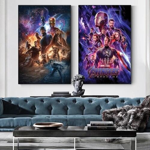 Marvel Avengers Superhero The Film Poster Iron Man Spiderman Thanos Canvas Painting Living Room Home Decor Art Picture Cuadros