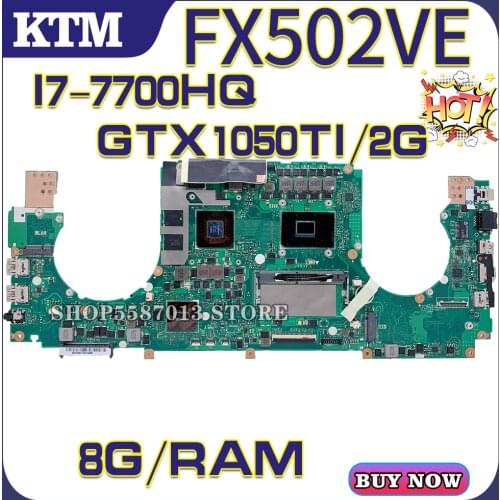 FX502VE for ASUS FX502VD laptop motherboard FX502V mainboard test OK I7--7700HQ cpu GTX1050TI/2gb 8GB-RAM