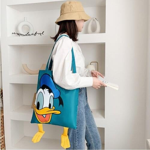 Disney cartoon Donald Duck large-capacity fashion student shoulder bag ladies shopping travel storage bag wild handbag