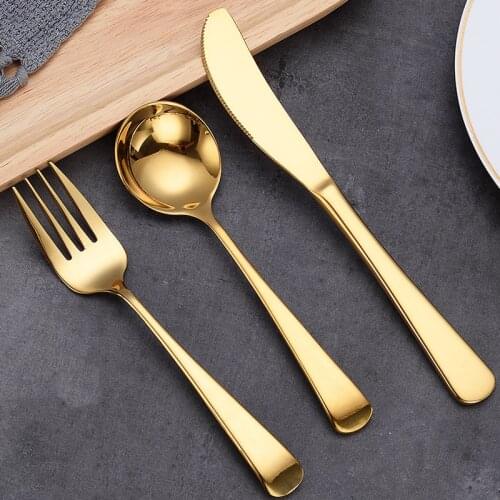 Steel Cutlery Set Gold Cutlery Set Stainless Steel Cutlery Western Dinnerware Set Kitchen Knives Spoon Pink Set Dropshipping