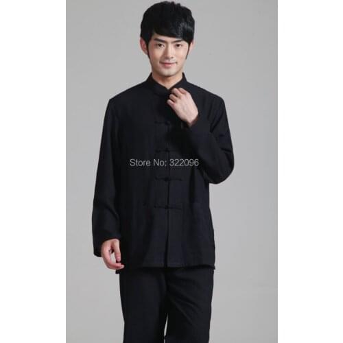 Shanghai Story new arrival mens Tai chi clothing Shirt kungfu Shirt Blend Cotton chinese kung fu Shirt Black martial Shirt