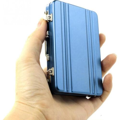 New Aluminum Storage Box Business ID Credit Card Holder Mini Suitcase Bank Card Box Holder Jewelry Case Organizer Rectangle