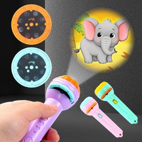 Newly Slide Projector Torch Educational Learning Bedtime Fun Toy Projector Flashlight For Kids Children