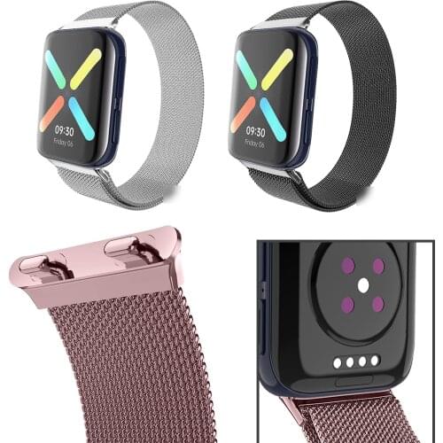 For OPPO Watch 46MM Strap Band Milanese Loop Newest Stainless Steel Magnetic Closure Metal Bracelet for OPPO Watch 41mm Band