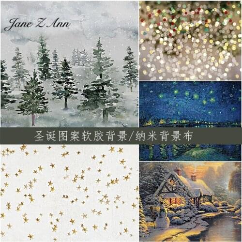 Christmas pattern nano background cloth portable unmarked high simulation floor newborn photography props 1.8x1.5m