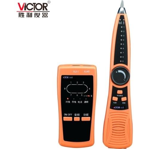 VICTOR VC668 Network Cable Tester Detector Line Finder Anti-Interference Telephone Wire Tracker Checker Diagnose Tone Tool Kit