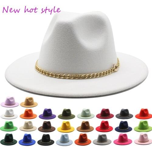 Шляпа фетFedora Hat Jazz Hats Cowboy Hat For Women And Men orange top hat Cap Red With Black Wool Bowler Hat Wholesale 2020