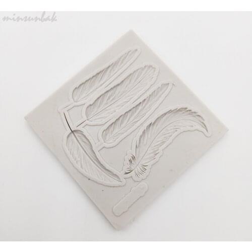 Minsunbak Feather Silicone Mold Fondant Mold Cake Decorating Ttool Chocolate Gumpaste Mould