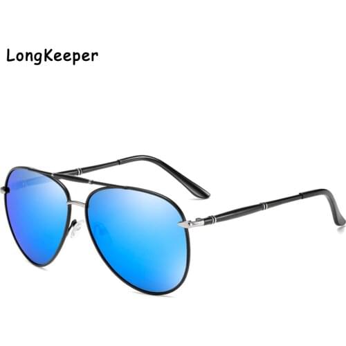 BRAND DESIGN Men Classic Pilot Sunglasses Polarized 2020 Fashion Mirror Driving Sun Glasses Blue Coating Man Shades UV400 Oculos