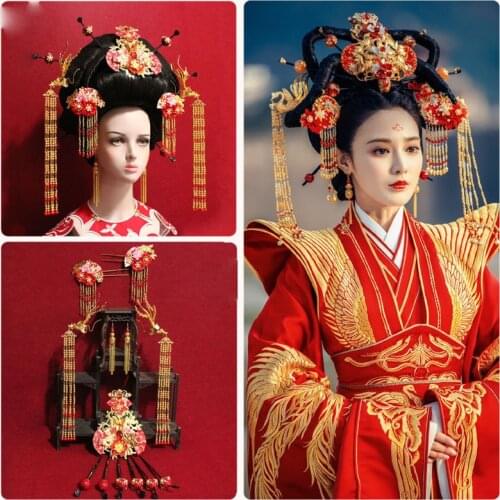 Ancient Chinese Male Female Wedding Hair Tiara Emperer Empress Wedding Hat for TV Play Dong Gong- Good Bye My Princess