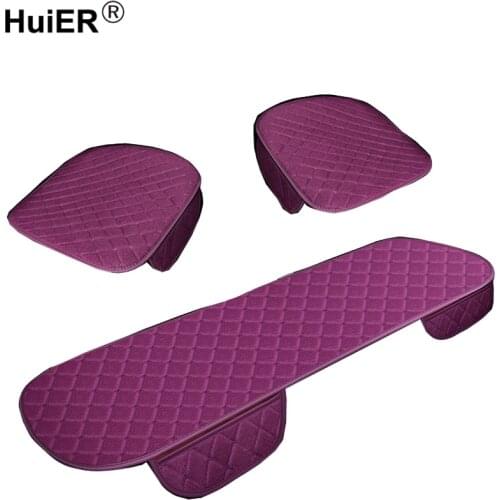 Huier Flocking Fabric Car Seat Cover 4 Seasons Universal Wear-Resistant Durable Car Seat Cushion Automobile Car Seat Protector