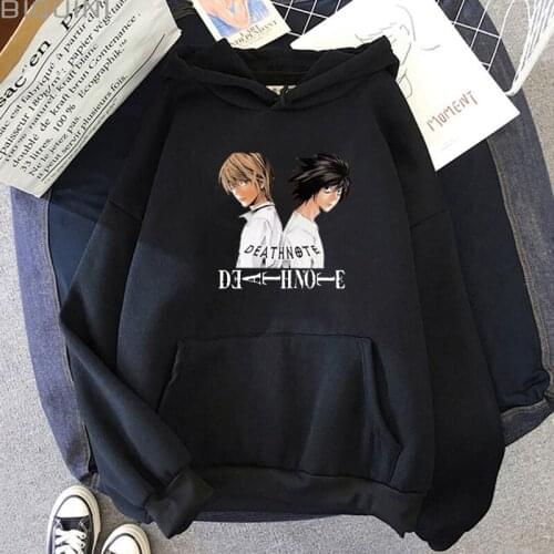 Kawaii Anime Cartoon Death Note Hoodies Men / Women Sweatshirts Printed Long Sleeve Pullovers Tracksuits Dropshipping Hoody