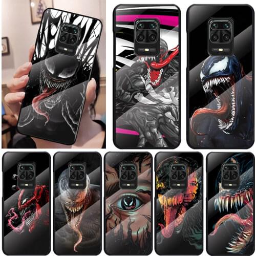 Marvel Fighting Venom For Xiaomi Redmi K40 K30 K20 9T 9C 9A 9 8A 7 Pro Plus Tempered Glass Luxury Cover Phone Case