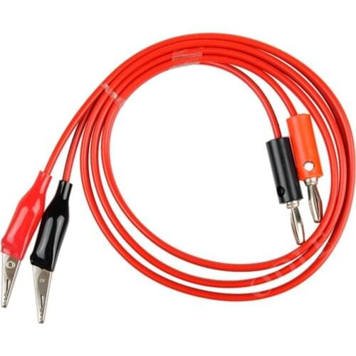 Banggood 1m Multimeter Fully Insulated Electrical Device Test Lead Crocodile Clip to Banana Plug DC Power Supply Cable
