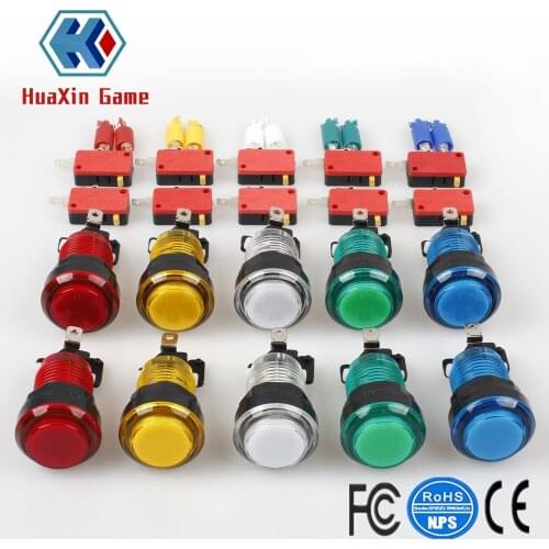 10x New LED lit Arcade Push Button Mame Multicade Choice of 5 Colour