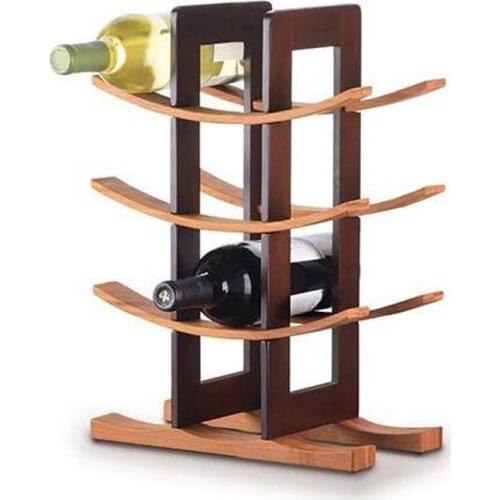 12 Bottle Bar Wine Rack Wooden Bamboo Kitchen Dining Storage Liquor Holder Home Decor Countertop Wine Rack Holder Gift