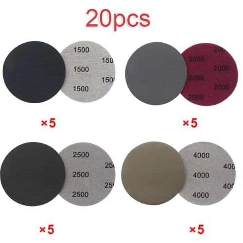 20Pcs 3 Inch Sanding Paper 1500 2000 2500 4000 Grit Hook And Loop Sandpaper Wet Dry Sanding Pad Woodworking Abrasive Tools