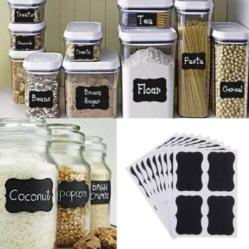 36 Pcs Kitchen Accessories Blackboard Stickers Labels With Rewritable White Liquid Chalk Salt Spice Jar Organizer 5cm x 3.5cm