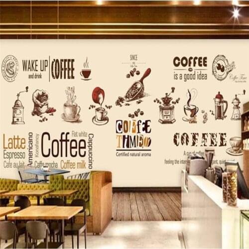 Beibehang Custom wallpaper 3d mural hand-painted European and American coffee shop background wall living room bedroom wallpaper