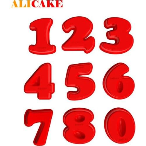 6 Inch Silicone Cake Mold for Chocolate Fondant Cookie Biscuit Mould Numbers 1 to 9 Arabic Numerals Food Cake Mold Baking Tools