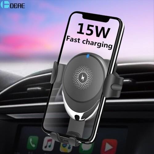 FDGAO 15W Qi Wireless Car Charger Air Vent Mount Gravity Phone Holder For Samsung S20 S10 Fast Charging For iPhone 11 X XS XR 8