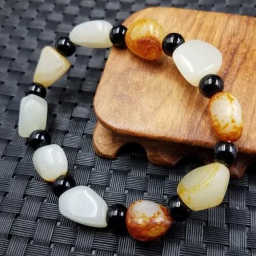 Xinjiang Hetian Jade Seed Bracelet Carving Bracelet