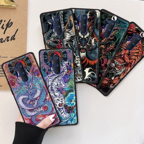 Dragon Tiger Pattern Case For OnePlus 8 Nord 8T Z N10 5G 9 9R 7 Pro 7T N100 Soft Black Fitted Phone Cover N100 6 6T Funda