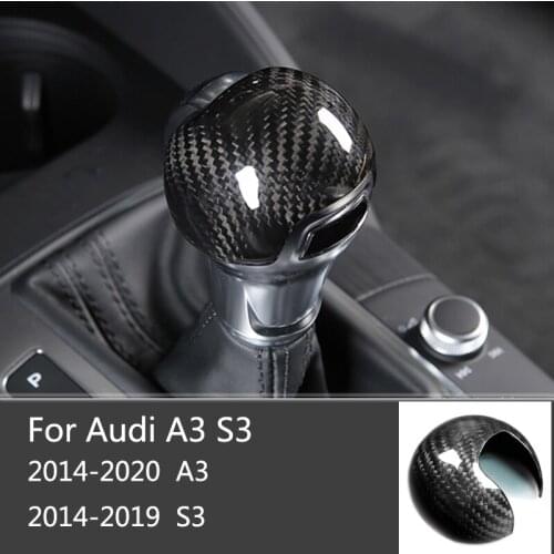 For Audi A3 S3 Gear Shift Handle Frame Cover Sticker Carbon Fiber Gear Shift Knob Head Cover Fit audi a3 8v s3 Car Accessories