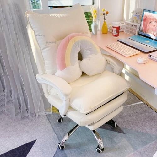 Home Furniture Swivel Lift Computer Chairs Student Dormitory Study Office Chair for Front Desk Bedroom Leather Backrest Armchair